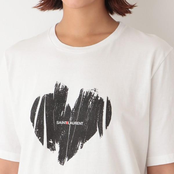 SAINT LAURENT サンローランパリ トップス Tシャツ ロゴ ハート SAINT LAURENT サンローランパリ トップス Tシャツ ロゴ ハート