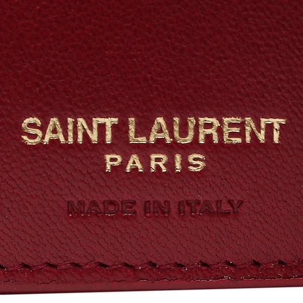 サンローランパリ 三つ折り財布 ゲイビー モノグラム ワインレッド レディース SAINT LAURENT PARIS 692684 1EL07 6008｜axes｜08