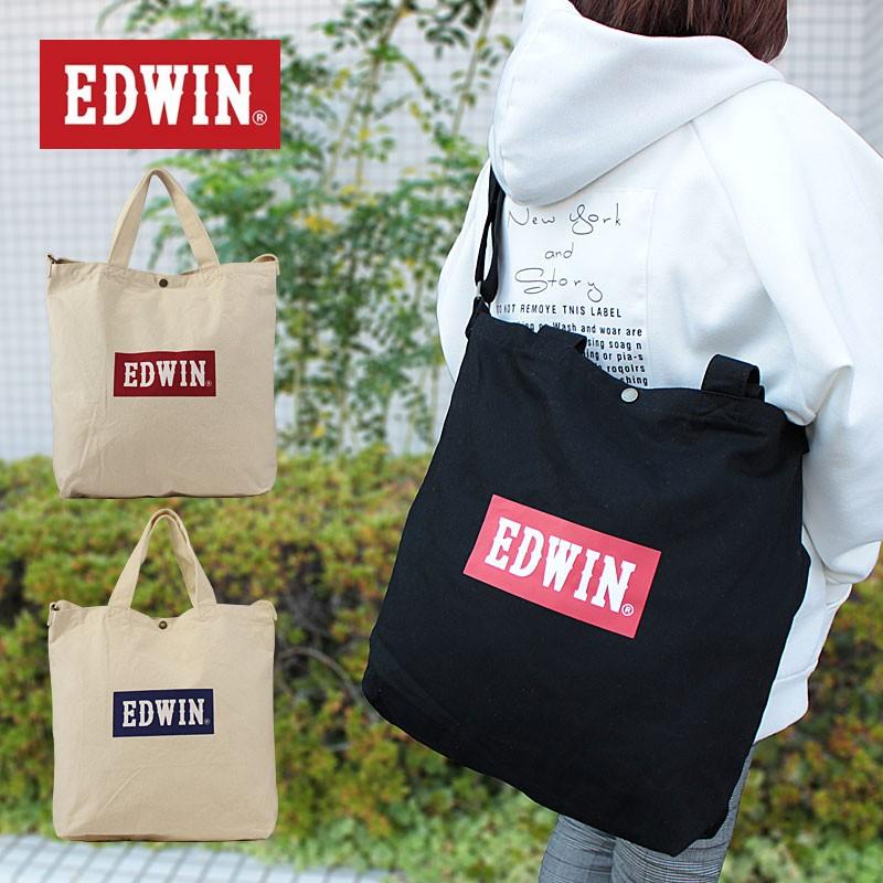 EDWIN（エドウィン） EDWIN 2WAY BOXロゴショルダートート トート