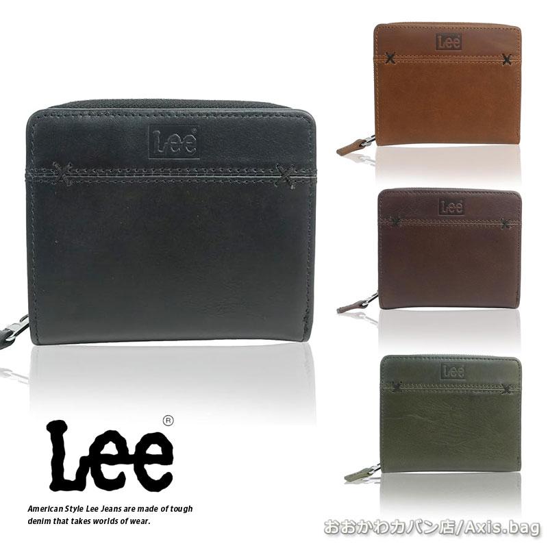 リー Lee クロスステッチデザイン ラウンドファスナー二つ折り財布 0520693 メール便配送商品 | 