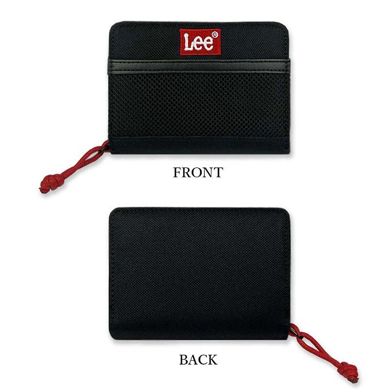 リー Lee 軽量ナイロン 刺繍ロゴ 二つ折り財布 コンパクトウォレット メッシュポケット付き 合成皮革 0520699メール便配送商品 正規取扱店 |  | 06