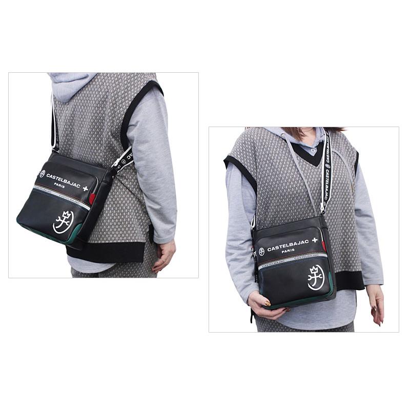 カステルバジャック CASTELBAJAC 縦型 ショルダーバッグ Charles シャアル 052111 B5 ポリウレタン合皮 家紋 トリコロール ビッグロゴ リフレクター | CASTELBAJAC | 04