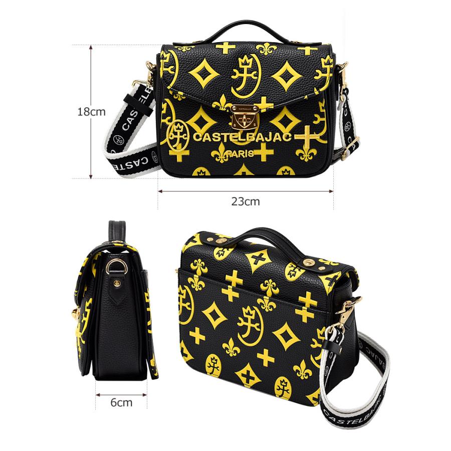 未使用　カステルバジャック　クレア　2way 黒　総柄　068131 ショルダー CASTELBAJAC カステルバジャック 2WAY ショルダーバッグ クレア