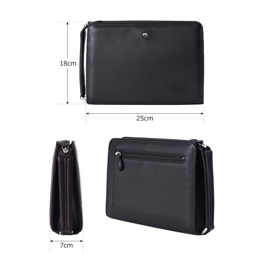 mila schon（ミラショーン） レザー セカンドバッグ 25cm 日本製