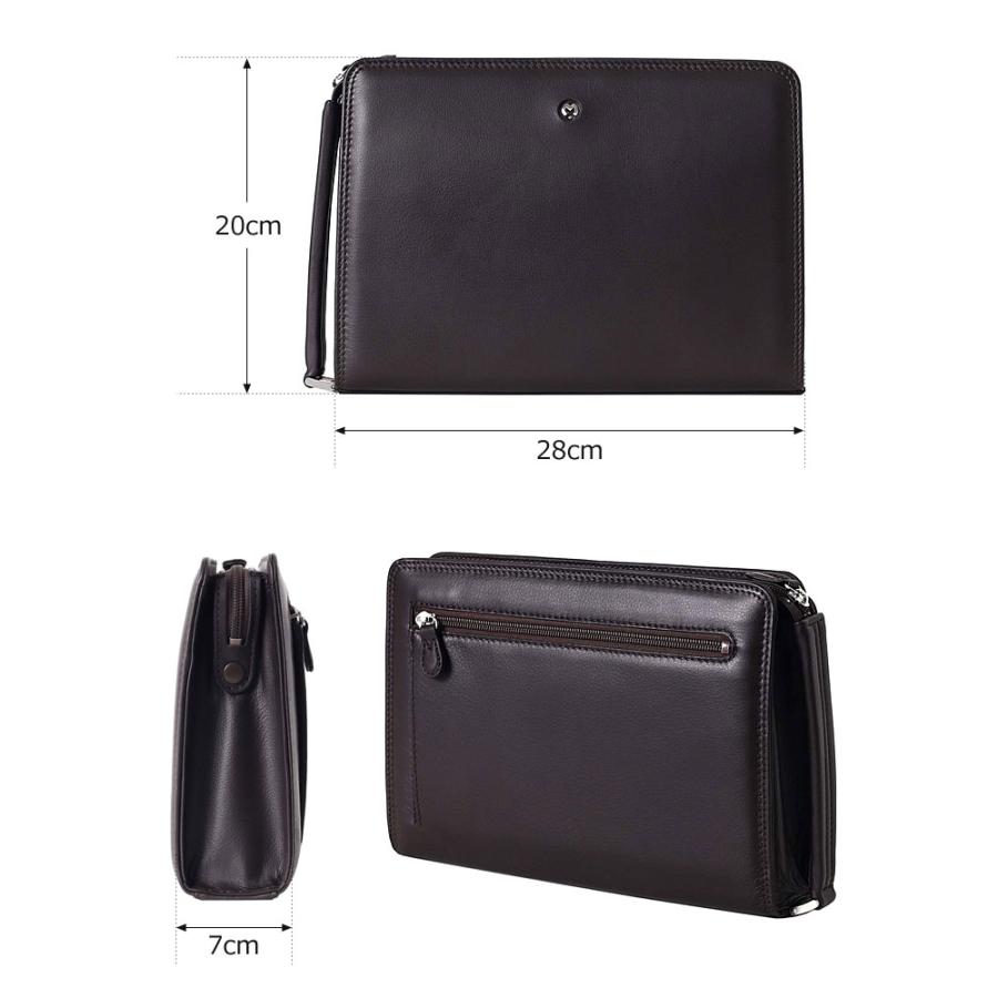 mila schon（ミラショーン） レザー セカンドバッグ 28cm 日本製