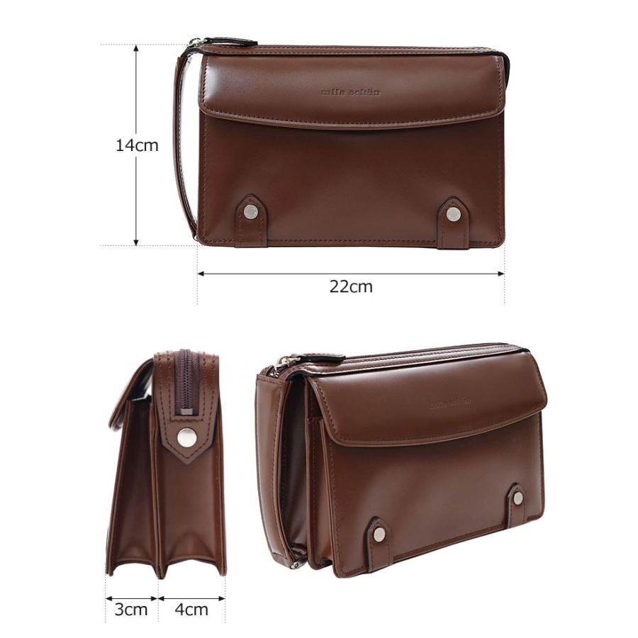 ミラショーン mila schon レザーセカンドバッグ 25cm 日本製  ニュートレノ 299252 (北海道沖縄/離島別途送料) 正規取扱店 mila schon（ミラショーン） レザーセカンドバッグ 22cm 日本製 ニュー