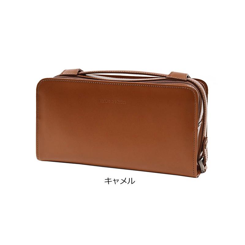 mila schon（ミラショーン） レザーセカンドバッグ ダブルルーム 日本