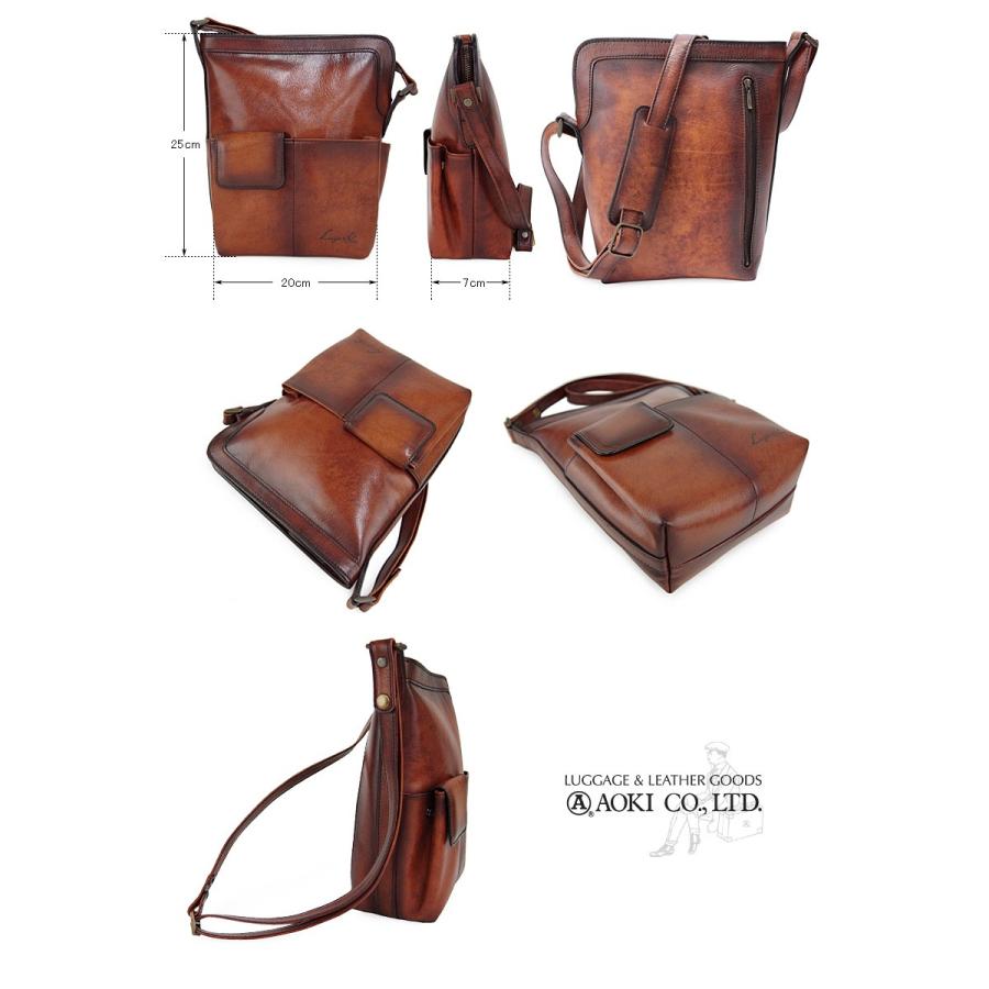 LUGARD（ラガード） 青木鞄 縦型ショルダーバッグ メンズ レザー 本革