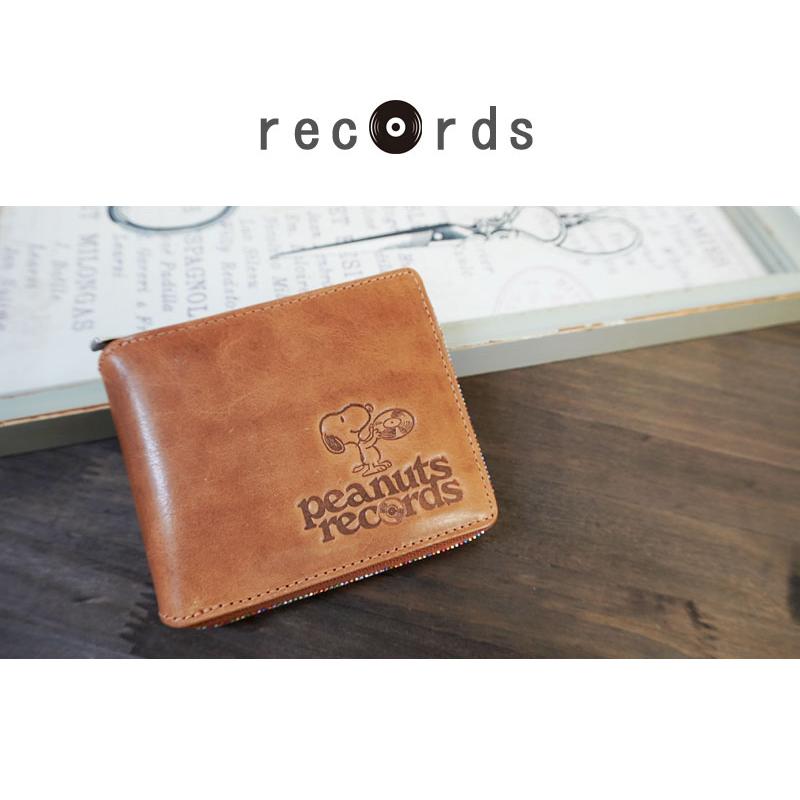ピーナッツ PEANUTS スヌーピー SNOOPY ラウンドファスナー2つ折り財布 records 73380 正規取扱店 |  | 01