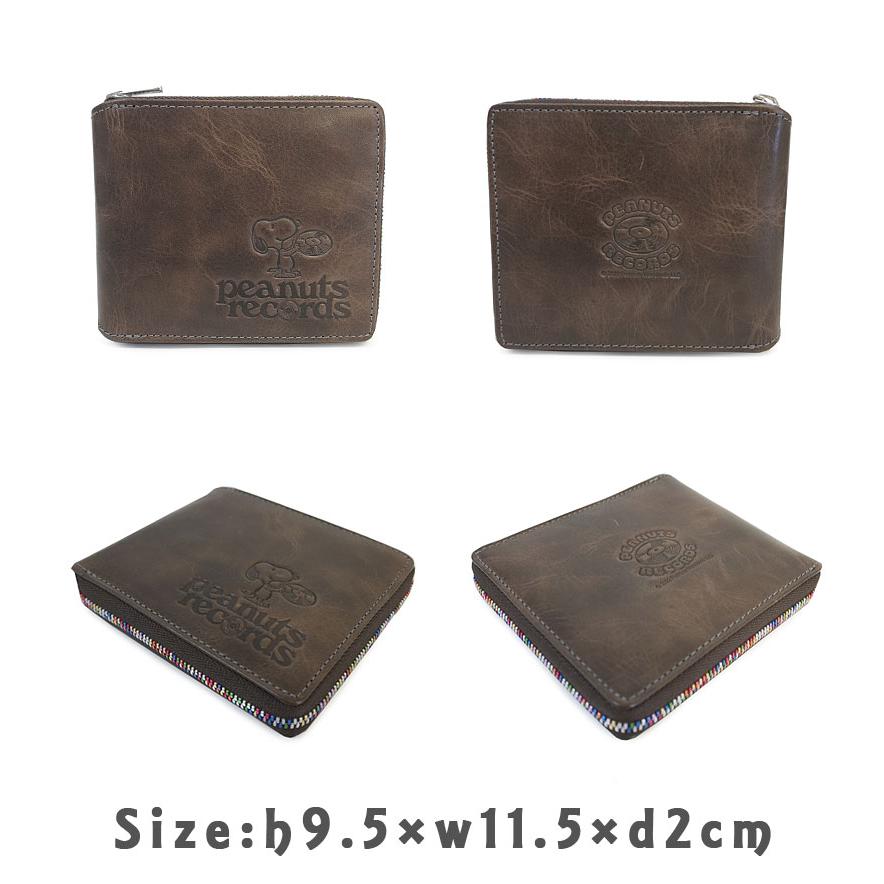 ピーナッツ PEANUTS スヌーピー SNOOPY ラウンドファスナー2つ折り財布 records 73380 正規取扱店 |  | 02