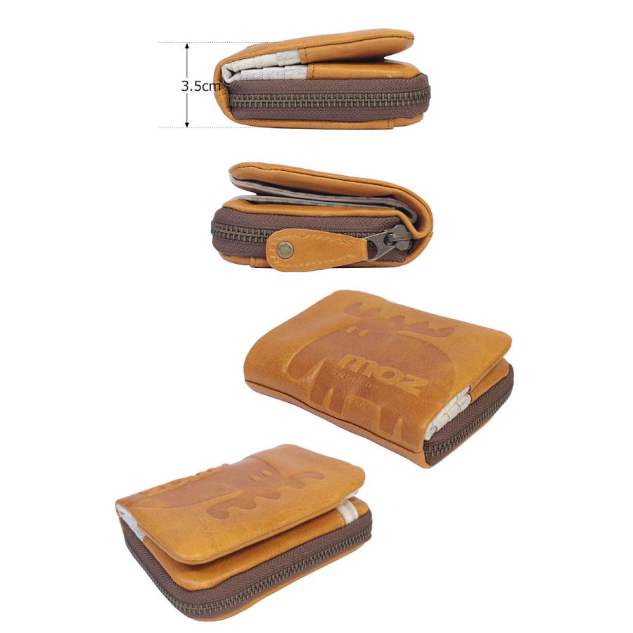 モズ MOZ moz 2つ折り財布 ELK エルク 86183 ヘラジカ 北欧 染料仕上げ ナチュラル カラフル パステルカラー 経年変化  二つ折り財布 袋縫い 正規取扱店 | moz | 06