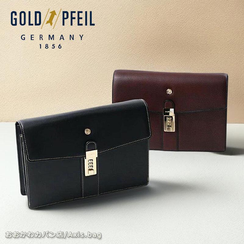 ゴールドファイル GOLDPFEIL セカンドバッグ オックスフォード 901205 日本製 復刻版 牛革 カーフ レザー カブセ 鍵付き 正規取扱店 | GOLD PFEIL