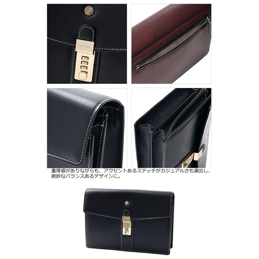 ゴールドファイル GOLDPFEIL セカンドバッグ オックスフォード 901205 日本製 復刻版 牛革 カーフ レザー カブセ 鍵付き 正規取扱店 | GOLD PFEIL | 03