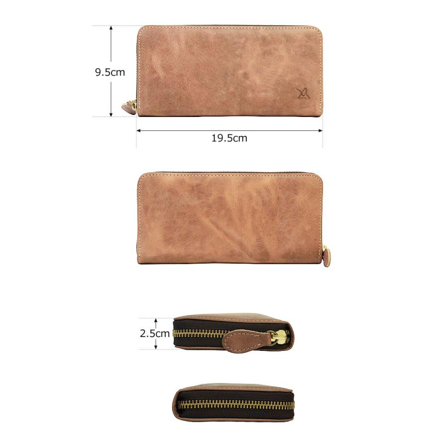 Ain Soph（アインソフ） ラウンドファスナー長財布 Hard Pull-up