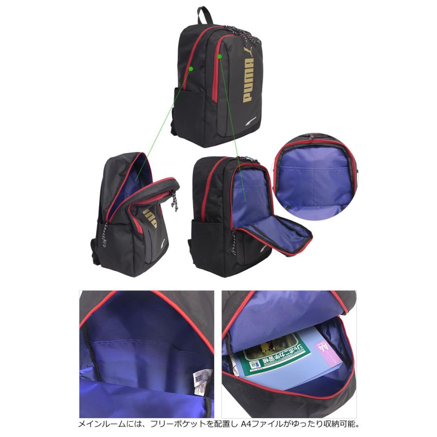 プーマ PUMA リュックサック 20L アドルフ j20249  A4 ディバッグ ディパック ビッグロゴ メタリック コーティング素材 撥水 軽量 丈夫 キッズ 正規取扱店 | PUMA | 08