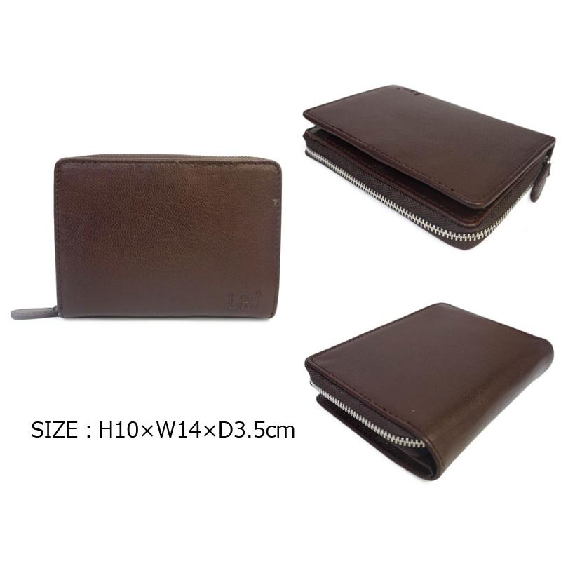 Lee（リー） 二つ折り財布 財布 イタリアンレザー ゴートレザー LES-4