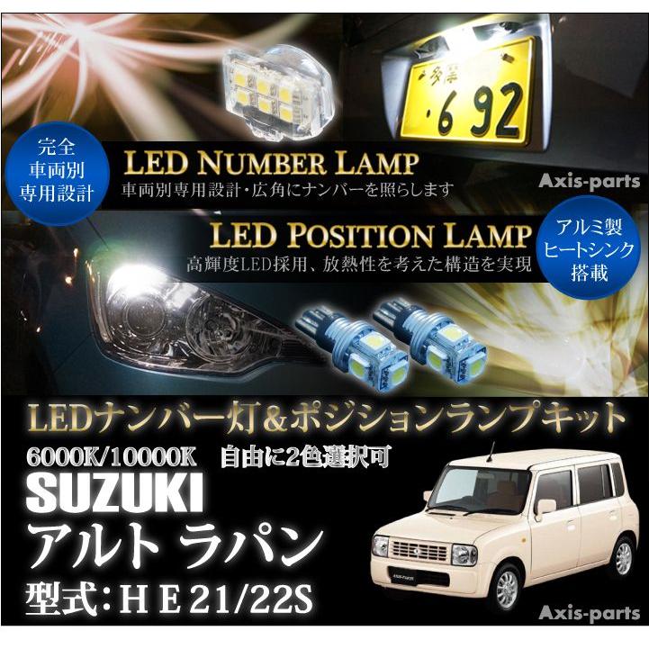 スズキ アルトラパン（HE21/22S）専用LEDナンバー灯ユニット