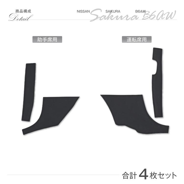 特許取得済)フットサイドキックガード4点セット 日産 サクラ 特許取得済)フットサイドキックガード4点セット 日産 サクラ