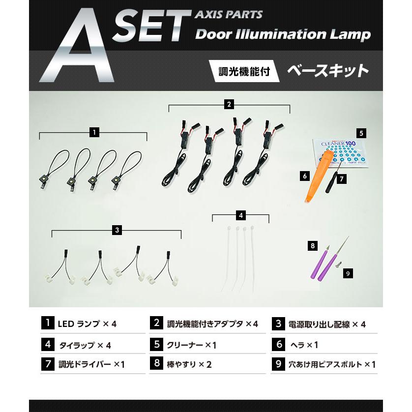 ホンダ ZR-V(型式：RZ(年式：R5.4〜))Zグレード専用※Xグレードは適合不可 ドアイルミネーションランプキット 調光機能付き 4色選択可 高輝度3チップLED仕様(SC)｜axisparts｜11