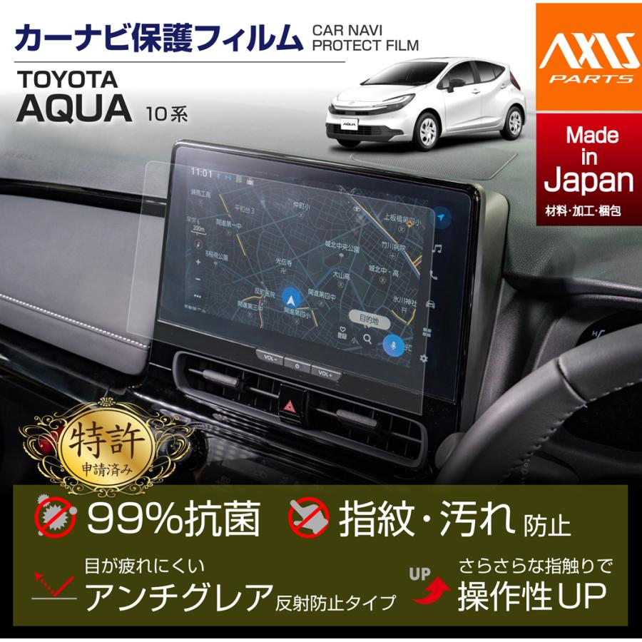 (特許申請済)(8月末入荷予定)トヨタ アクア(型式：10系)10.5インチディスプレイオーディオPlus用ナビフィルム(SM)※メール便発送 時間指定不可