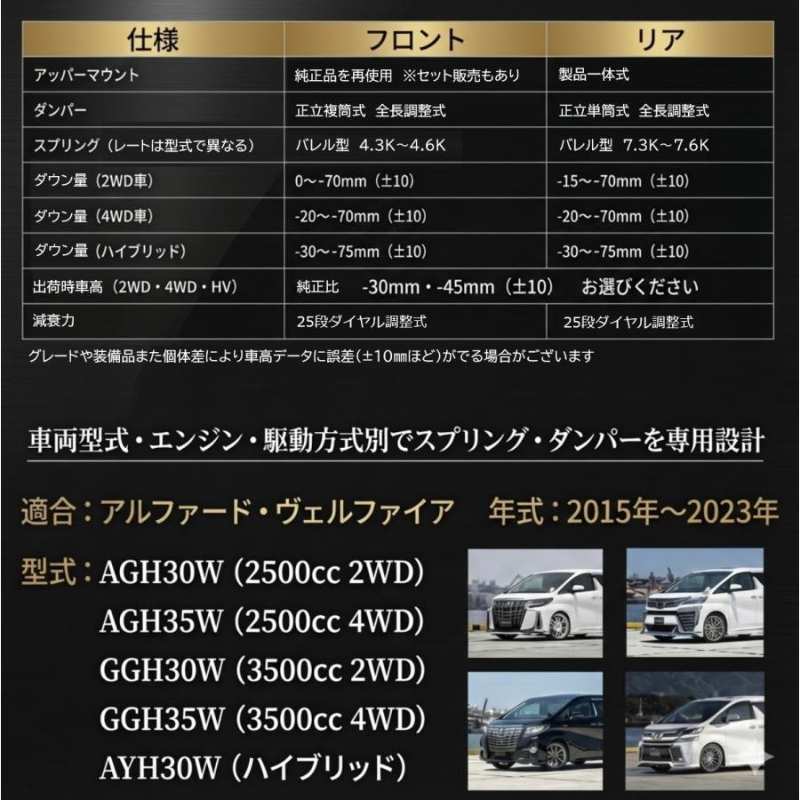 AXIS STYLING 30系 アルファード ヴェルファイア 専用 車高調