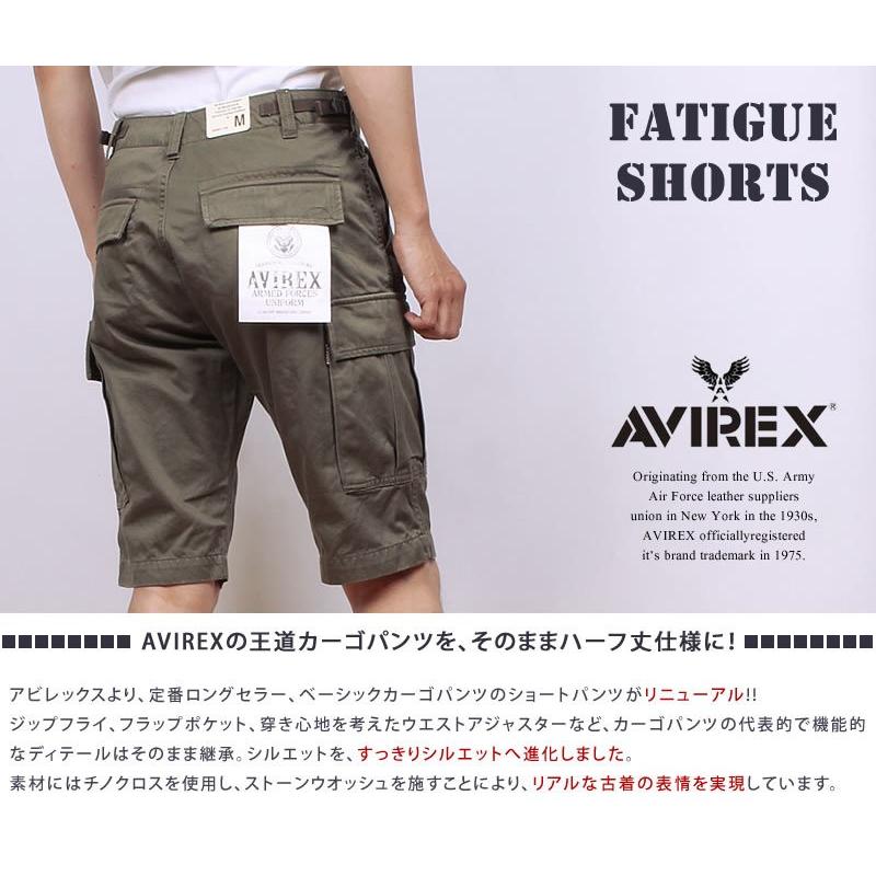 10%OFF AVIREX アビレックス ファティーグ　ショートパンツ ショーツ　ミリタリーカーゴ アヴィレックス6166118_6166119_53_75_08_99_198｜axs-sanshin｜03