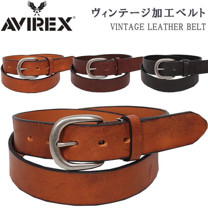 AVIREX アビレックス ヴィンテージ加工レザーベルト AVIREX アビレックス ヴィンテージ加工レザーベルト