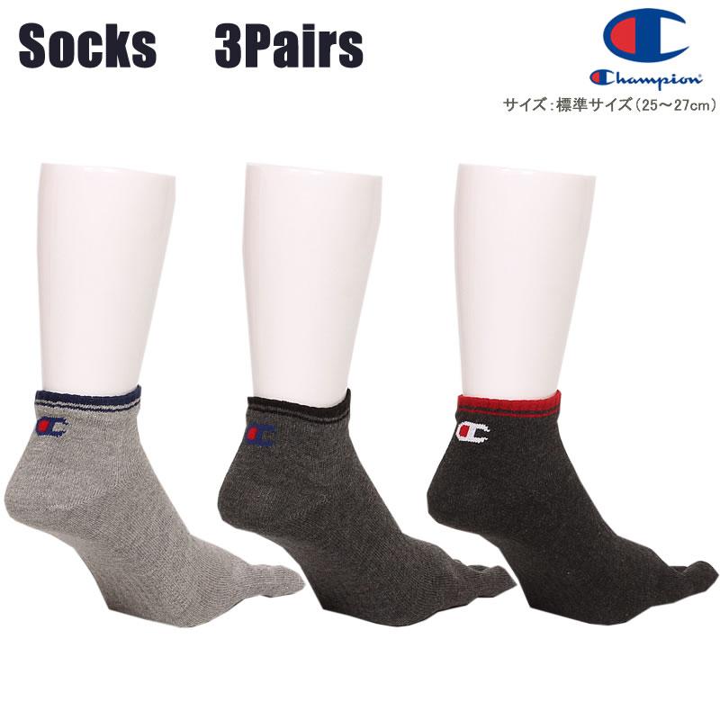 Champion チャンピオン 25〜27cm 5本指ソックス(3足組)靴下 Champion チャンピオン 25〜27cm 5本指ソックス(3足組)靴下