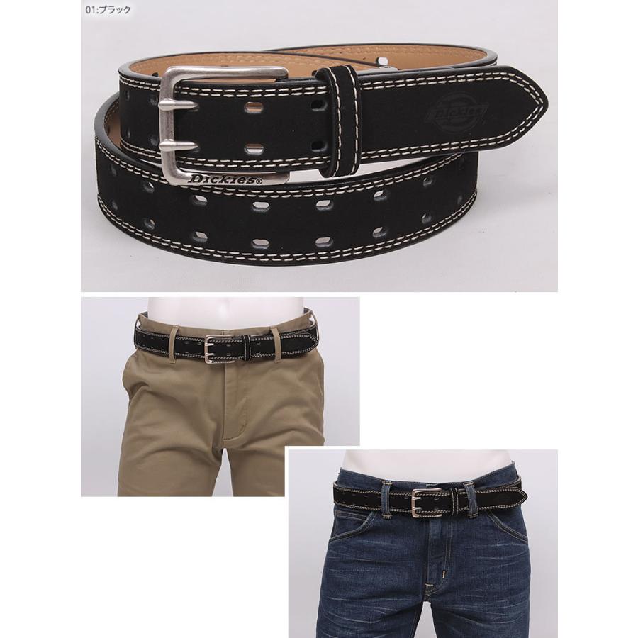 Dickies ディッキーズ Double Stitch Punching PU Suede Belt