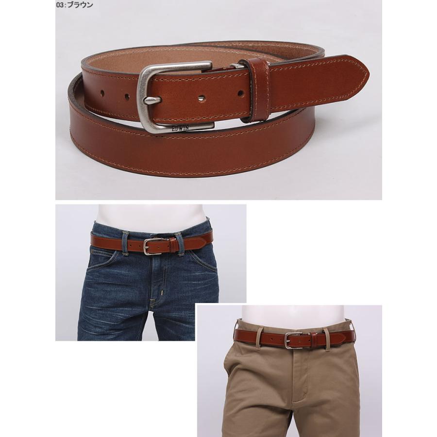 EDWIN エドウイン Single Stitch Leather Belt(シングルステッチ EDWIN エドウイン Single Stitch Leather Belt(シングルステッチ