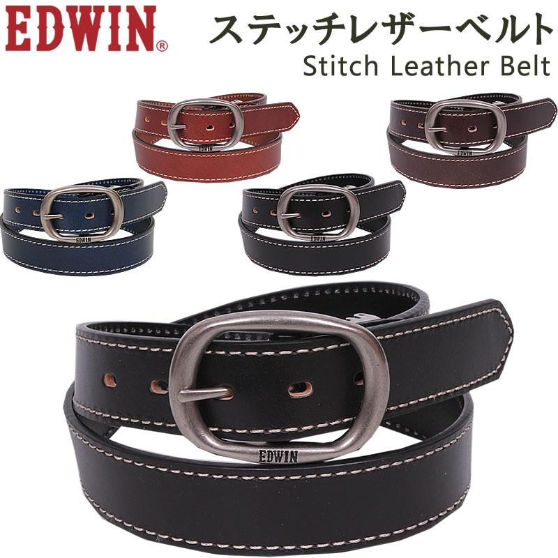 EDWIN エドウィン ベルト メンズ 牛革 ステッチレザーベルト EDWIN エドウィン ベルト メンズ 牛革 ステッチレザーベルト