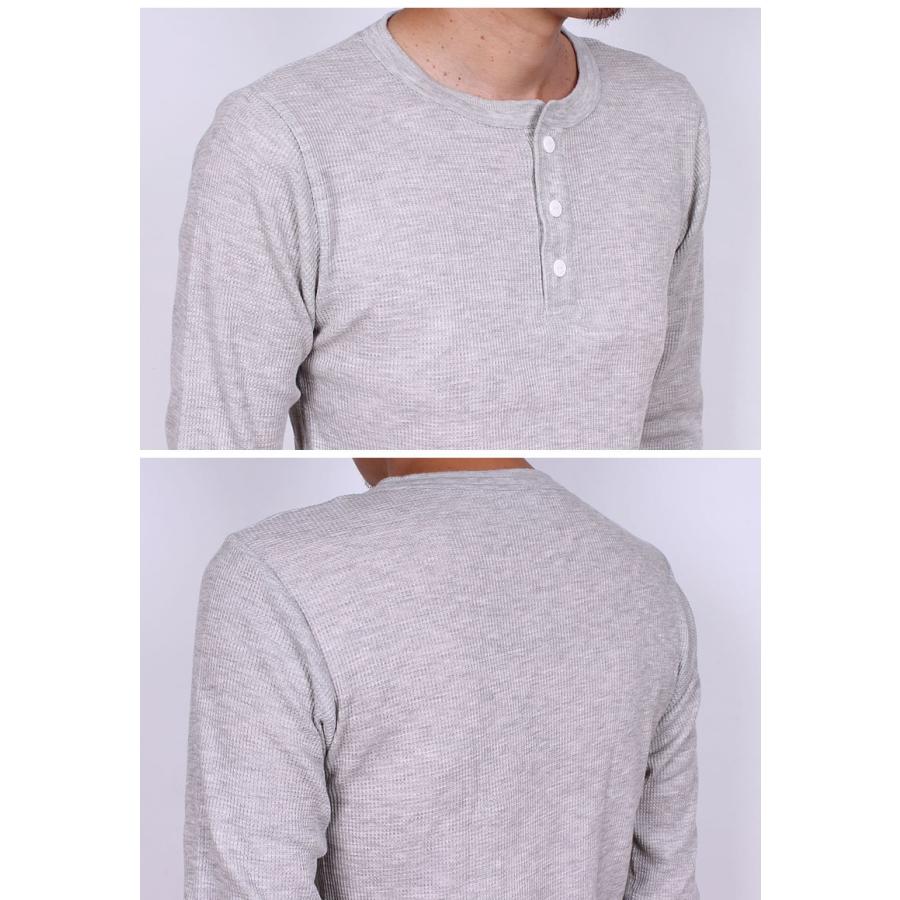 Hanes（ヘインズ） サーマル ヘンリーネック ロングスリーブ Tシャツ