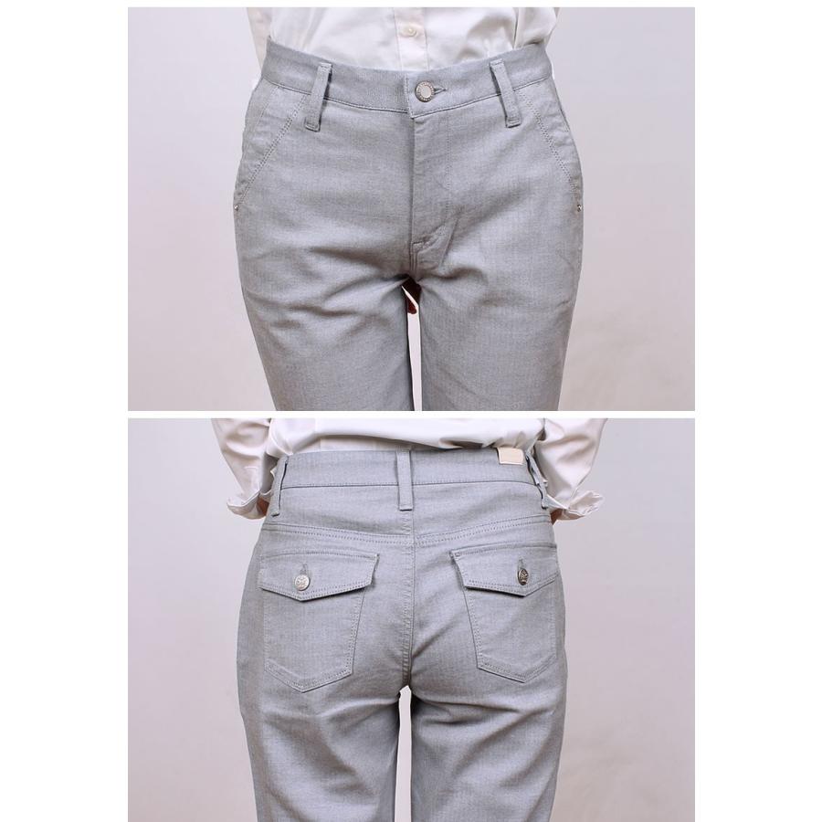 SALE Mrs.Jeana ミセスジーナ ゴールド カラーパンツ 麻 シガレット