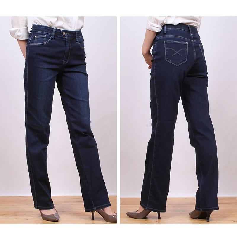 SALE Mrs.Jeana ミセスジーナ ゴールド 涼やか ジーンズ ストレート