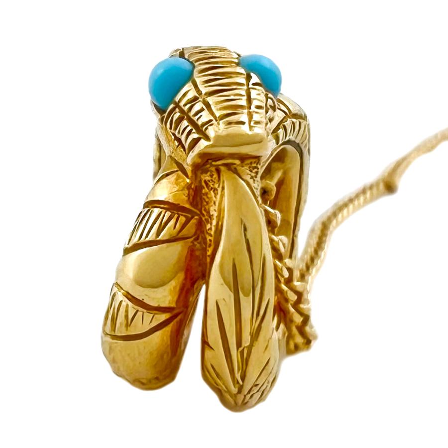 GUCCI GUCCI グッチ ネックレス ウロボロス ターコイズ K18 YG GUCCI GUCCI グッチ ネックレス ウロボロス ターコイズ K18 YG