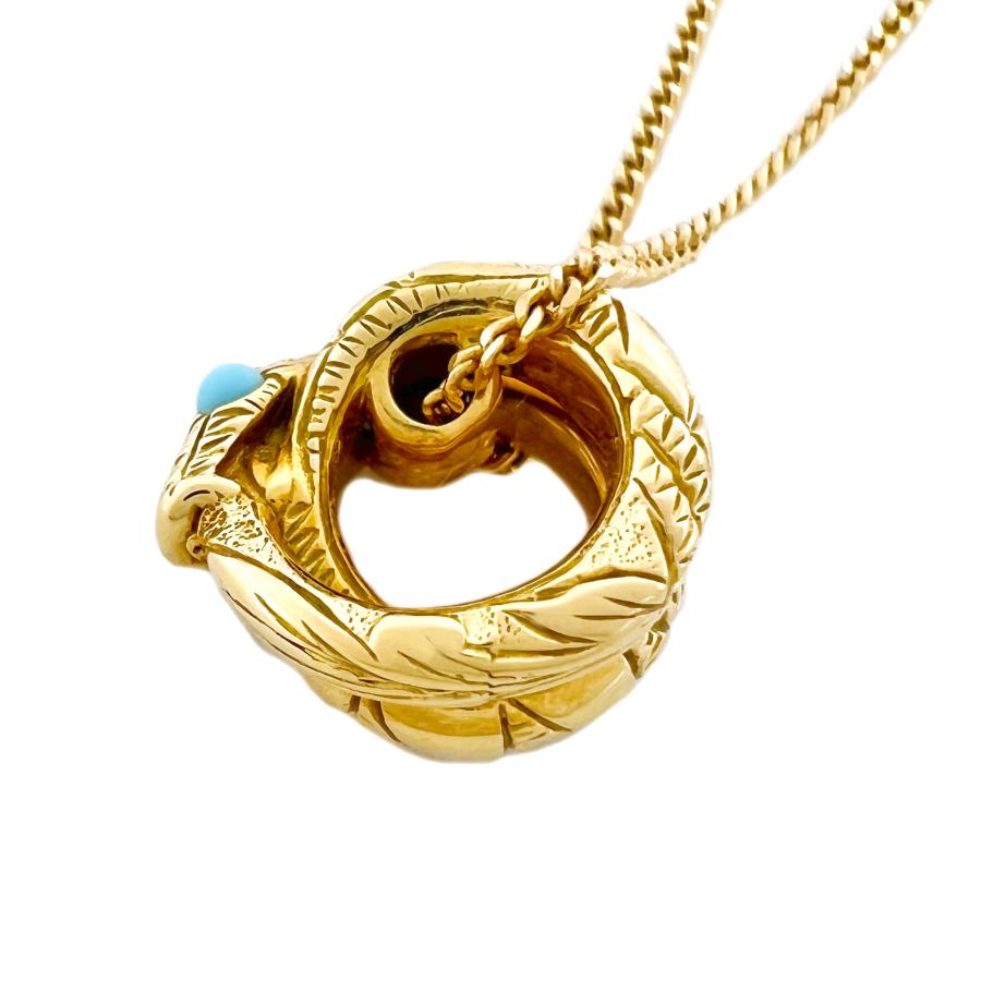 GUCCI GUCCI グッチ ネックレス ウロボロス ターコイズ K18 YG GUCCI GUCCI グッチ ネックレス ウロボロス ターコイズ K18 YG