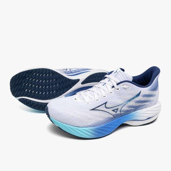 MIZUNO（ミズノ） 24FW ウエーブライダー28 ホワイト×ネイビー