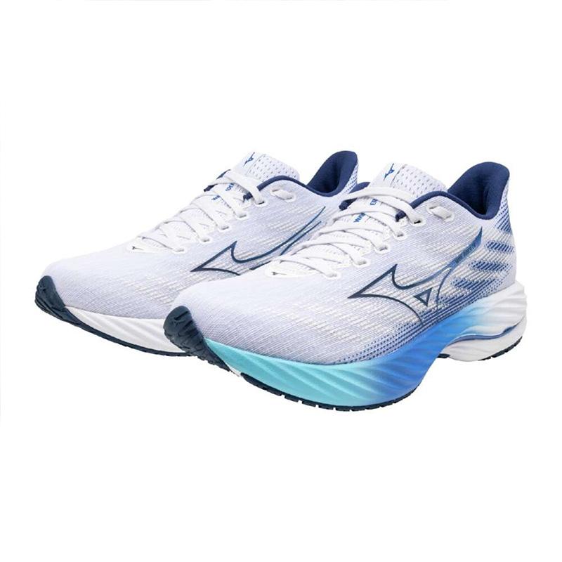 ミズノ　フィットネスシューズ 24 MIZUNO（ミズノ） 24FW ウエーブライダー28 ホワイト×ネイビー