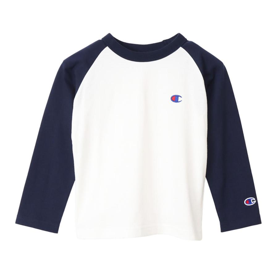 Champion RAGLAN LONG T ネイビー 140 CK-Y403 370 チャンピオン KIDS BASIC ウェア（キッズ ...