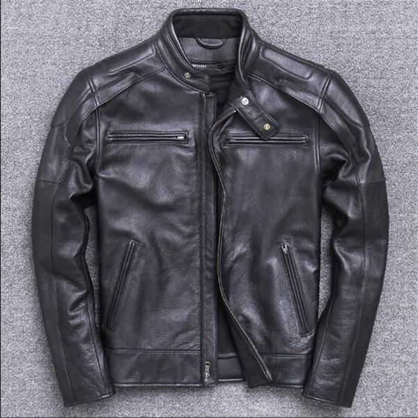 激安 新作 本革 バイクジャケットメンズ革ジャン レザージャケット ビンテージ立ち襟おしゃれバイクウェアシングル男性用上品防寒防風 メンズ 革本革秋冬レザージャケットライダースジャケット ジャケット Bredgade28 Dk