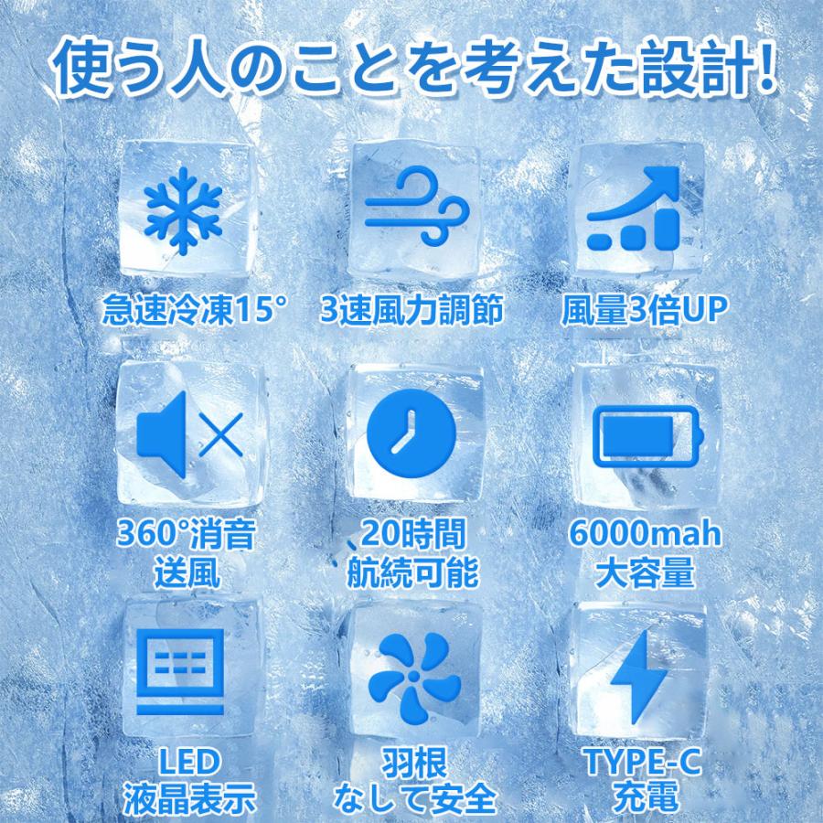 ネッククーラー 首掛け扇風機 日本製センサー 3つ冷却ブレート付き ネックファン 首掛け扇風機 小型 冷却 6000mAh大容量 扇風機 羽なし 首掛けクーラー_1