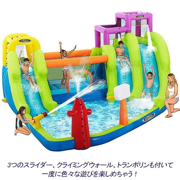 限定品 インフレータブル ウォーターパーク プール スライダー クライミング バスケット トランポリン 水遊び ビニールプール 滑り台 大型プール ビニールボール 【RI3552693674】(124191円)