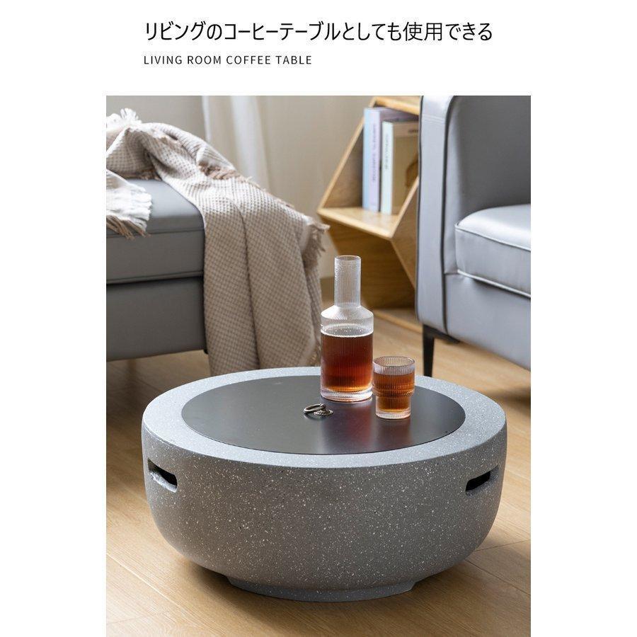 全国焚き火台 お茶の机 屋外用暖炉 バーベキュー　おうちキャンプ　網カバー付き　テーブル　丸い　酸化マグネシウム ご了承ください