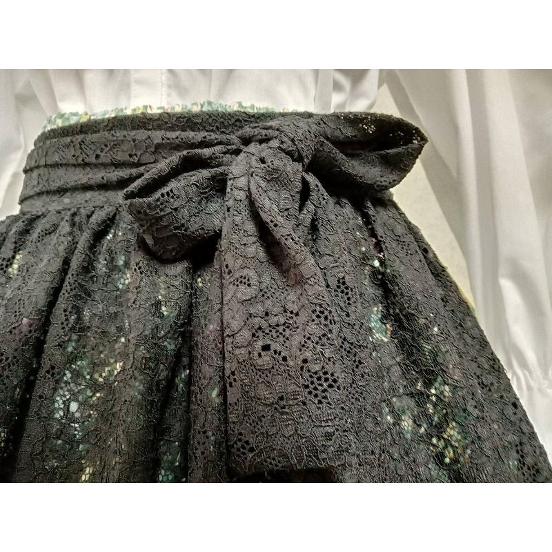 フォークダンス レースエプロン ゴールの花 丈詰め可能 : フォーク