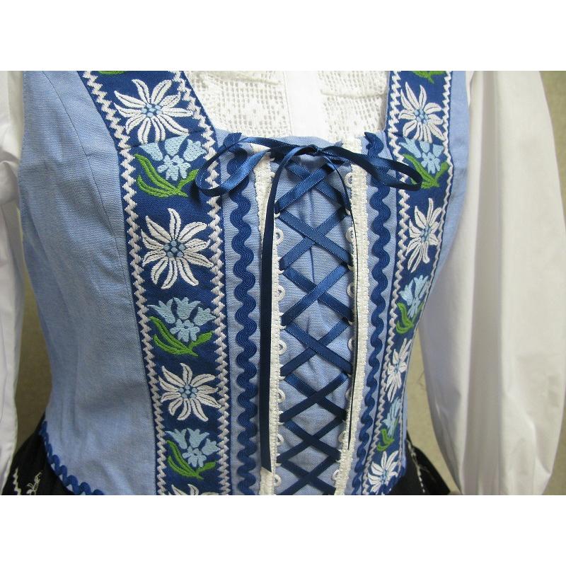 フォークダンス　アンダーウェア　アンティーク　　ブルガリア 値下げフォークダンス ベスト エーデルワイス水色フリーサイズ