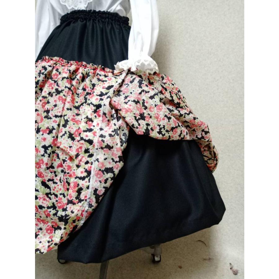 タカダンス製　スカート 黒とピンクのグラデーション❣️裾ホースヘア❣️ タカダンス製 スカート 黒とピンクのグラデーション❣️裾ホースヘア