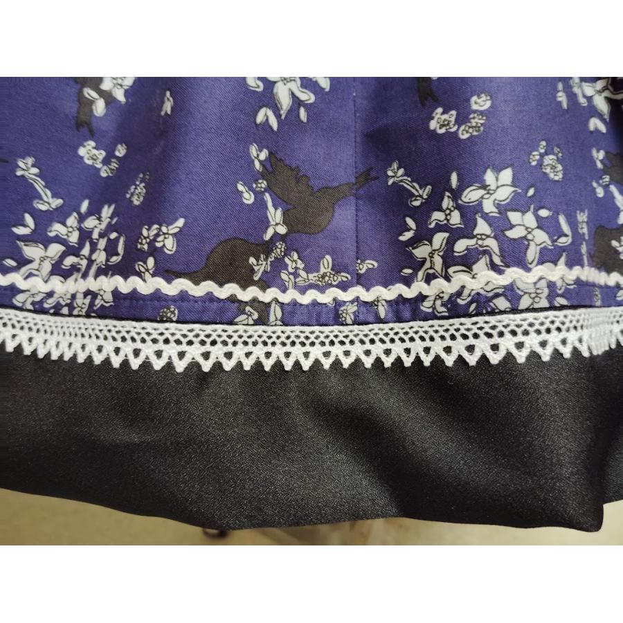 【フォークダンス衣装】ブルー スカート 青 白 ホワイト 刺繍 レース プリーツ 即納☆【3589】【フォークダンス衣装】花刺繍スカート SK588