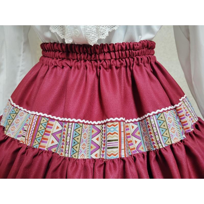 フォークダンス スカート 裾模様民族柄 : フォークダンス 彩