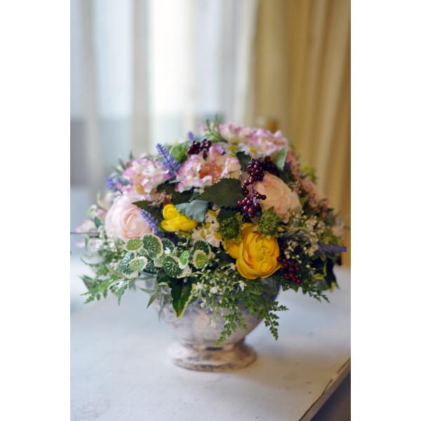 買い超特価 可愛い小花のアーティフィシャルフラワーアレンジメント「Lapin」造花　