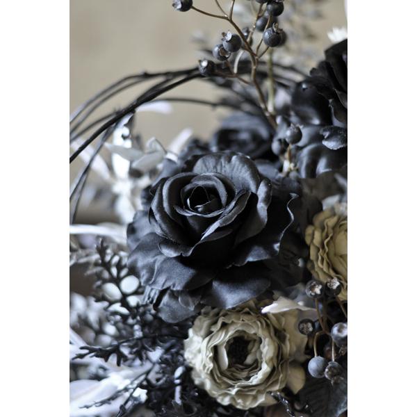 アーティフィシャルフラワーアレンジメント「Garer」白黒 モノトーン